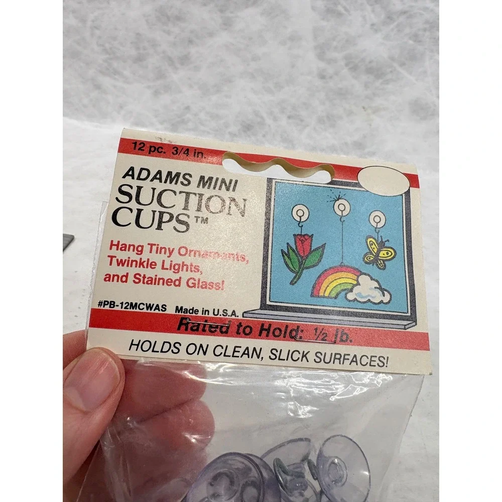 Vintage 1988 Adams Mini Suction Cups 12pc 3/4